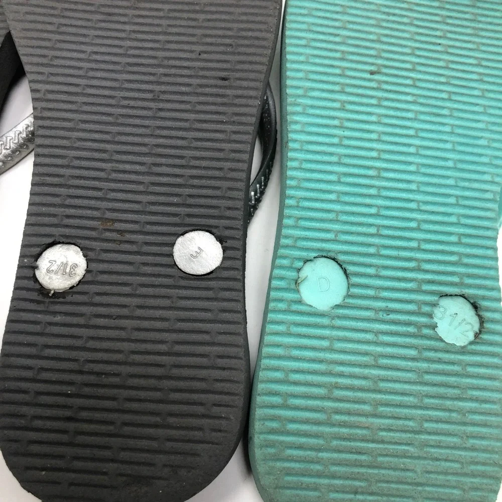 Blowfish Havaianas Sandals Bundle Girls Size 2 31/32 Kids Pink Teal White 7 Pair